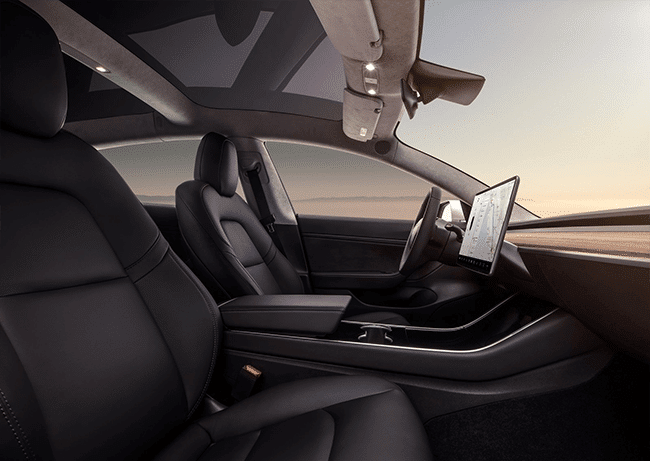 Dashboard zijkant Tesla Model 3